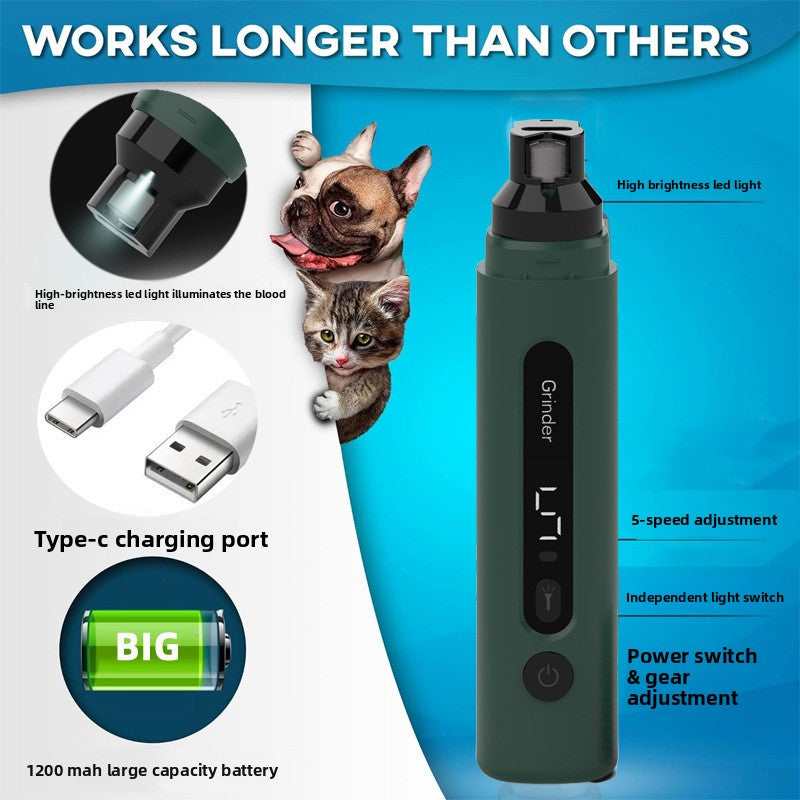 Silent Paws Pro™ — Quiet Dog & Cat Nail Grinder